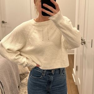Top Shop Cropped Sweater in Cream Small